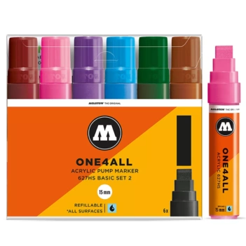 Set de 6 rotuladores Básicos Acrílicos One4all 627HS Molotow