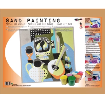 Kit Pintar con Arenas de Colores Bodegón Naif Guitarra Arenart 38x38cm
