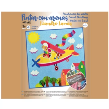 Kit Pintar con Arenas de Colores Aviador Arenart 38x38cm