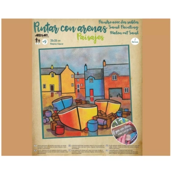 Kit Pintar con Arenas de Colores Barcos Marineros Arenart 38x38cm