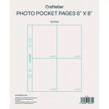 Pochettes d'album 2 anneaux 4 divisions (nouveau modèle) Craftelier 6"x8"