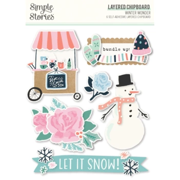 Spaanplaatstickers Winter Wonder Simple Stories