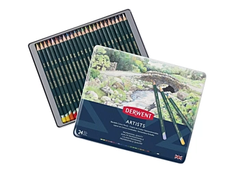 Caja Metálica 24 Lápices De Colores Artists Derwent