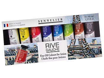Set 8 Tubes of Fine Oil Rive Gauche Sennelier 40ml