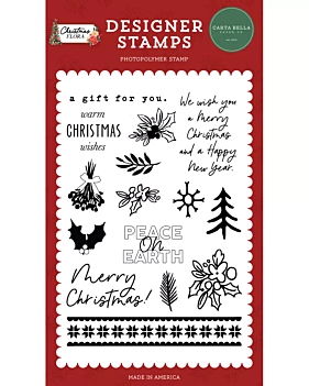 Een cadeau voor jou Kerst Flora Carta Bella-postzegels