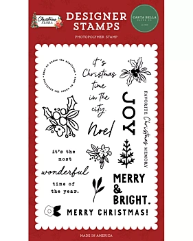 Kersttijd in de stad Kerst Flora Carta Bella-postzegels