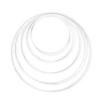 Set van 10 witte metalen Rayher ringen

