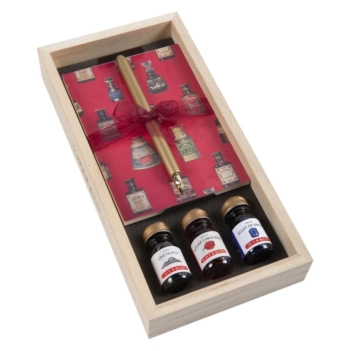 Caja de madera regalo 5 piezas caligrafía J.Herbin