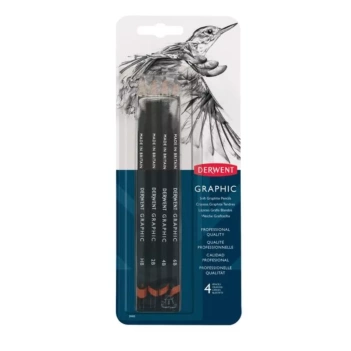 Kit 4 Lápis de Grafite Suaves Graphic Derwent