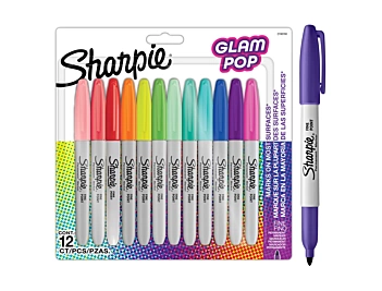 Sharpie Glam Pop Set 12 Permanentmarker mit feiner Spitze 0,9mm