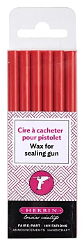 Set of 6 Red Herbin sealing wax sticks