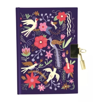 Persönliches Tagebuch Birds and Flowers Avenue Mandarine