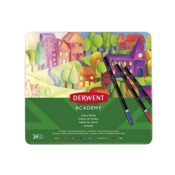 Caja Metálica 24 Lápices de Colores Academy Derwent