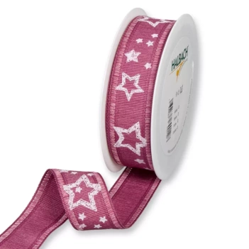 Halbach Bedrucktes Klebeband Pink mit weißen Sternen 32mm