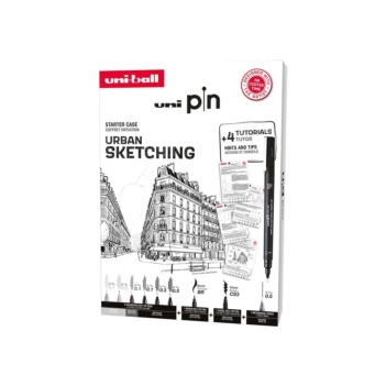 Set de 8 feutres Starter Urban Sketching assortis et tutoriels Uni-Ball