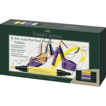 Etui met 5 Faber-Castell Fashion Pitt Artist Pen Dual Markers