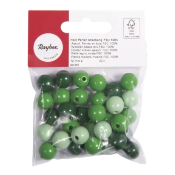 Cuentas de madera Tonos Azul Rayher 12mm