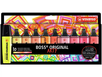 Set 10 marqueurs fluo Boss Original Arty Warm Colors Stabilo