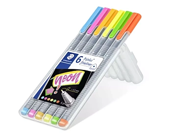 Set mit 6 Staedtler Triplus Neon Fineliner-Markern