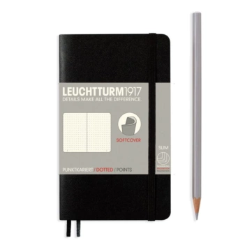 Cuaderno de bolsillo punteada negra tapa blanda Leuchtturm1917 A6