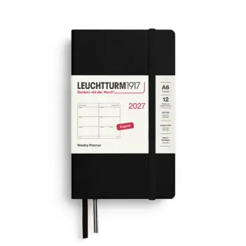 Leuchtturm1917 Wochenplaner 2027, Schwarz, Hardcover, A6