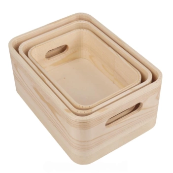 Set 3 cajas de madera Rayher