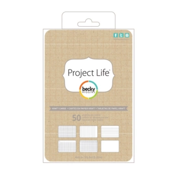 SUPERANGEBOT **40%** Set 50 Journaling-Karten Kraft Project Life 10x15cm