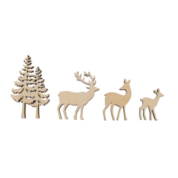 Die-cuts de Madera Árbol Ciervo Rayher

