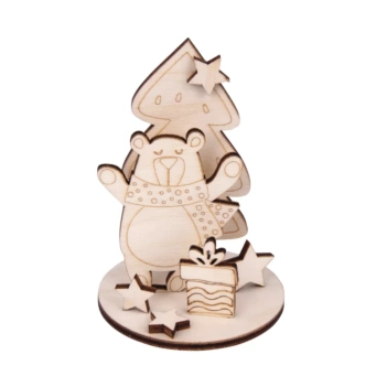 Kit 3D de Madera Oso Navideño Rayher