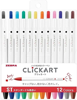 Trousse de 12 feutres Clickart ST Zebra