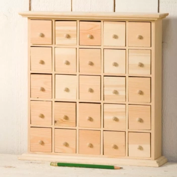 Wooden wardrobe with 25 drawers