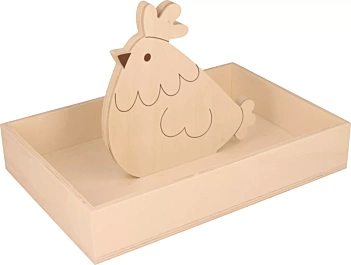 Houten Dienblad met Kip Les Poulettes Artemio