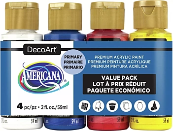 Set 4 Pintura Acrílica Colores Primarios Americana 59ml

