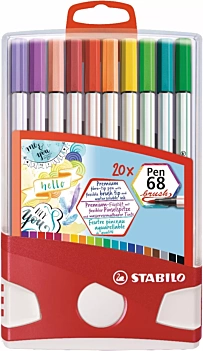 Rotulador punta de pincel STABILO Pen 68 brush estuche ColorParade 20 uds