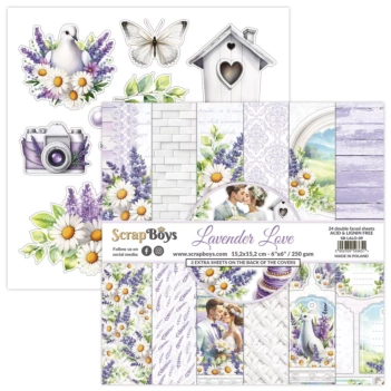 Kit de Scrapbooking Lavender Love Pop Up Paper Pad Scrap Boys 15x15cm