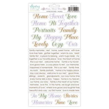 Cardstock Stickers Palabras Home, Sweet Home Mintay 15x30cm