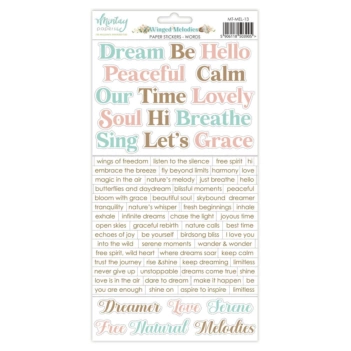 Cardstock Stickers Palabras Winged Melodies Mintay 15x30cm