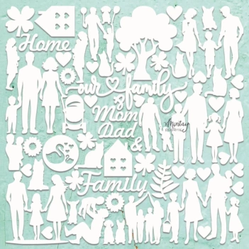 Die-Cuts Chipboard Family Mintay