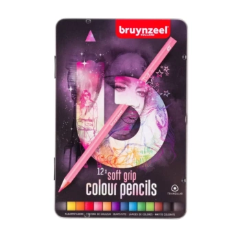 Boîte métallique de 12 crayons de couleurs Bruynzeel
