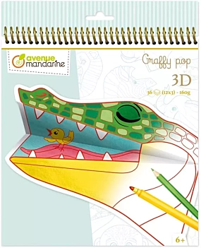 Graffy Pop Mandala 3D Coloring Book Sabana Avenue Mandarine
