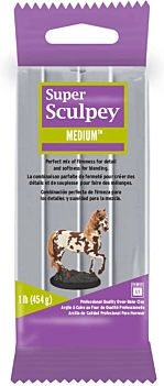 Arcilla para hornear Gris Super Sculpey Medium 454g
