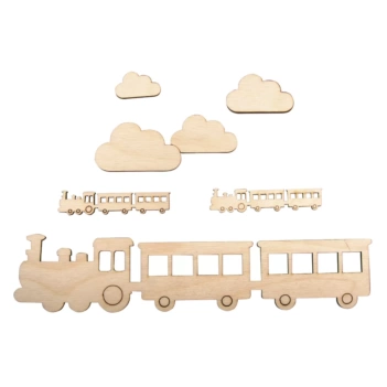 Trenes y Nubes de madera Rayher
