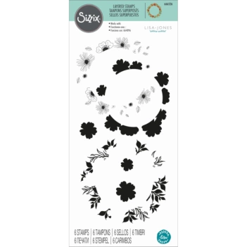 Layered Botanic Wreath Sizzix 660766 Clear Stamps