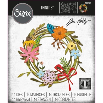 Thinlits Vault Funky Floral Wreath Tim Holtz Stanze für Sizzix 666563