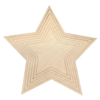 Rayher Set van 6 Houten Sterren