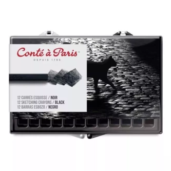 Box 12 Carrés Umriss Schwarz B Conté á Paris