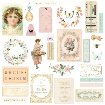 Prima Frank Garcia Miel Die-Cuts Ephemera Tags 