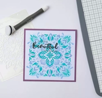 Stencil Making Tool Mozaïek Bloemen Sizzix Stencil Set 15x15cm