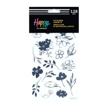 Set 10 hojas Stickers Sketchy Florals Happy Planner