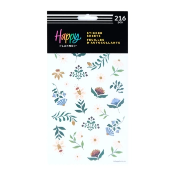 Set 10 hojas Stickers Forest Flowers Happy Planner